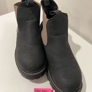 Eddie Marc Extreme Womens Black and Brown Chelsea Ankle Boots